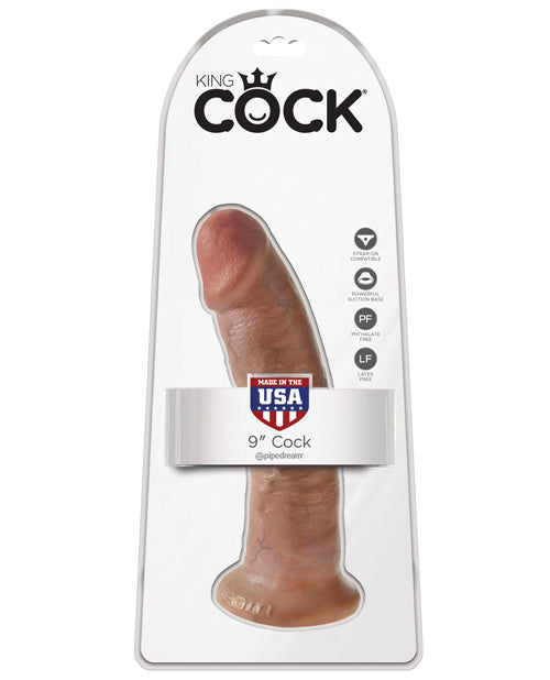 King Cock 9" Big Dildo | Tan Suction Cup Dildo | Large Dildo | Realistic Dildo