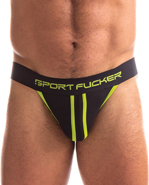 Sport Fucker Jersey Jock - L Black/Green