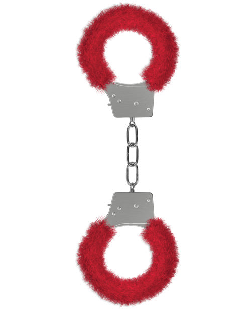 Shots Ouch Beginner's Handcuffs Furry - Red