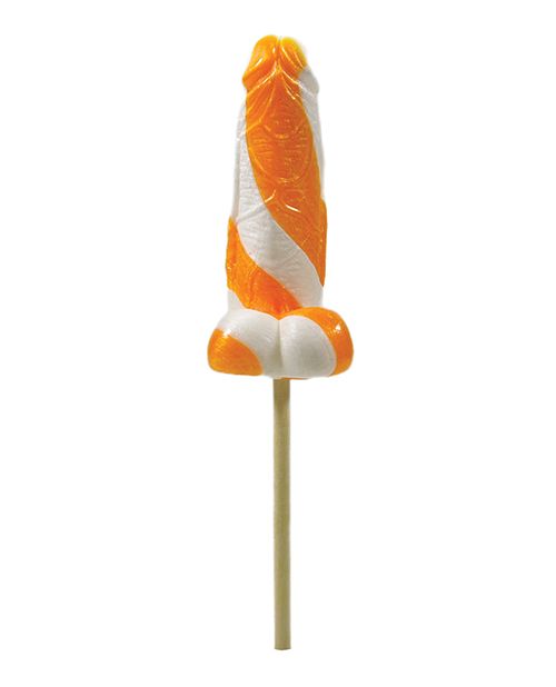 Cock Tailz Liquor Flavored Pecker Pops - Sex on the Beach Orange/White Stripe