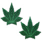 Pastease Premium Glitter Marijuana Leafs - Green O/S