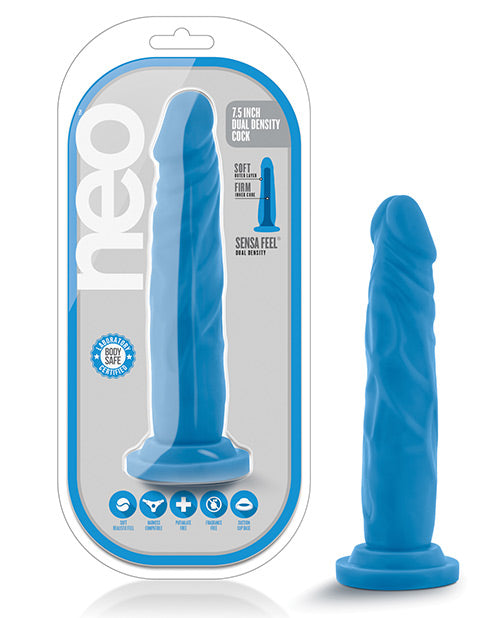 Blush Neo Large Dildo | Dual Density 7.5" Big Dildo | Blue Suction Cup Dildo | Best Dildo
