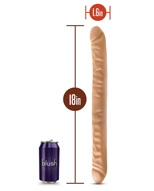 Blush Dr Skin 18" Big Dildo | Double Dildo | Mocha Giant Dildo | Double Sided Dildo | Monster Dildo
