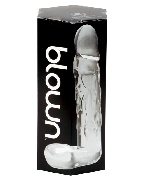 Blown Realistic Dildo | Glass Dildo | Big Dildo | Veiny Large Dildo | Clear 3.75" Base Grip