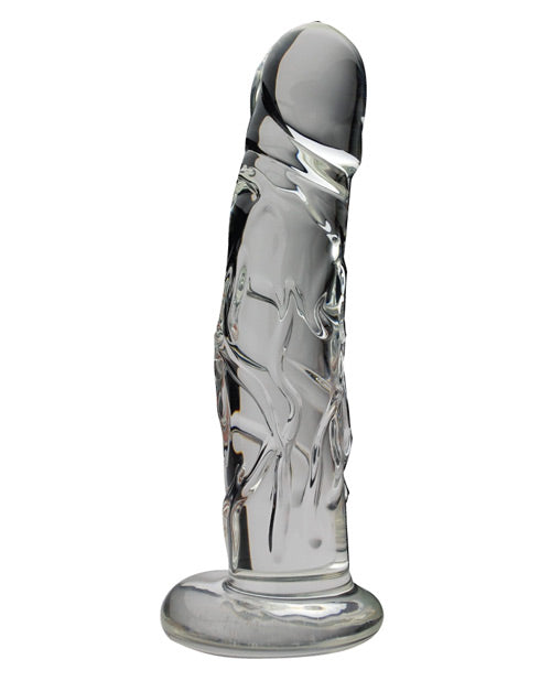 Blown Realistic Dildo | Veiny Glass Dildo | Medium Big Dildo | Clear 2.5" Base Grip