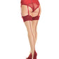 Cuban Heel & Sheer Thigh High w/Back Seam Merlot/Nude O/S