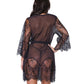 Holiday Eyelash Lace Robe w/Bell Sleeves Black O/S