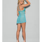Euphoria Criss Cross Back Babydoll w/G-String Malibu Blue O/S