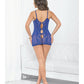 Keyhole Back Lace & Mesh Chemise Indigo XL