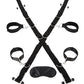 Lux Fetish Over the Door Cross w/4 Universal Soft Restraint Cuffs
