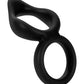 Forto F-88 Double Ring Liquid Silicone Cock Ring - Black
