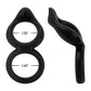 Forto F-88 Double Ring Liquid Silicone Cock Ring - Black