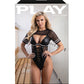 Play Go Deep Lace-up Bodysuit w/Mesh Jersey Shrug - Black M/L