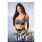 Vibes Icy Girl Metallic Fishnet Bralette & G-String Black L/XL