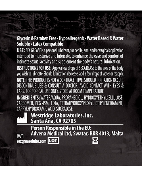 Sex Grease Water Based - 8.5 oz Bottle