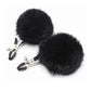Sexy AF Nipple Clamps - Black Puff Ball