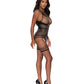 Seamless Halter Merry Widow w/Thigh Cuffs Black O/S