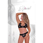 Strap-Tease Bra & Crotchless Panty Black L/XL