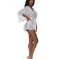 Modern Romance Flowing Short Robe White S/M