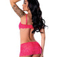 Get It Girl Lace Bra w/Skirt & Thong - Pink L/XL