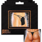 Male Power G-string w/Straps & Rings Black L/XL