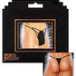 Male Power G-String w/Straps & Rings Black S/M