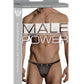Male Power Rip off Thong w/Studs Black L/XL