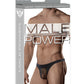 Male Power Sheer Nylon Lycra Pouch Thong Black L/XL