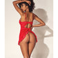 Lace & Mesh Babydoll w/Open Back & G-String Red S/M