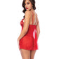 Sequin Embellished Babydoll w/G-String - Red SM
