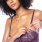 Underwire Bustier w/Removable Straps & High Waisted Thong 2 pc Set - Mulberry SM