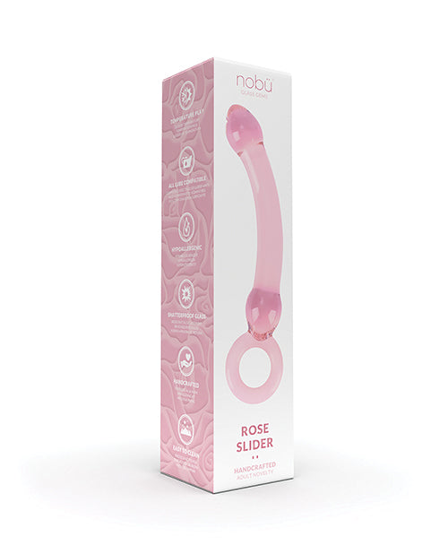Nobu Rose Slider Pink Dildo | Realilstic Dildo | Handcrafted Glass Dildo | Big Dildo | Large Dildo