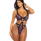 Jade Underwire High Leg Strappy Teddy Dark Iridescent/Black XL