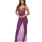 Katana Mesh & Eyelash Lace Gown - Purple L/XL