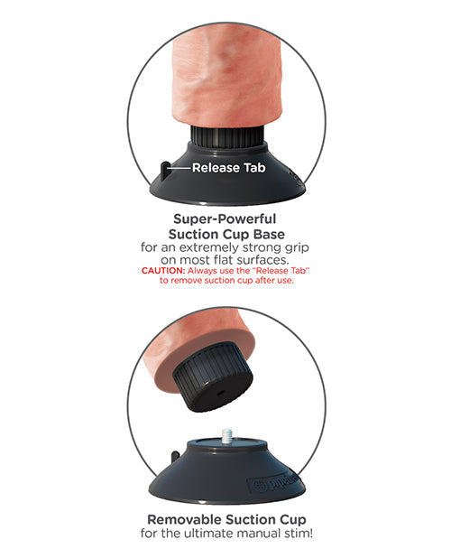 King Cock 9" Big Dildo | Vibrating Dildo | Flesh Suction Cup Dildo | Waterproof Realistic Dildo