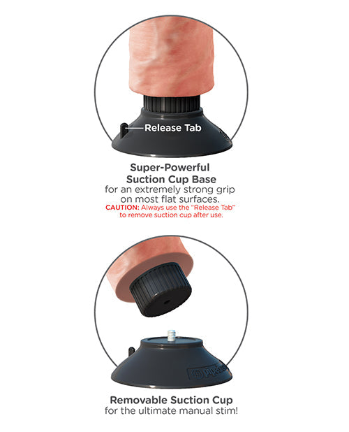 King Cock 10" Big Dildo | Vibrating Dildo | Flesh Suction Cup Dildo | Posable Large Dildo