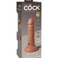 King Cock Elite 6" Dual Density Vibrating Silicone Cock - Tan
