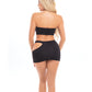 Pink Lipstick Femme Seamless Bandeau & Skirt Black O/S