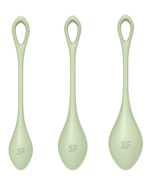 Satisfyer Yoni Power 2 Balls Training Set - Light Green