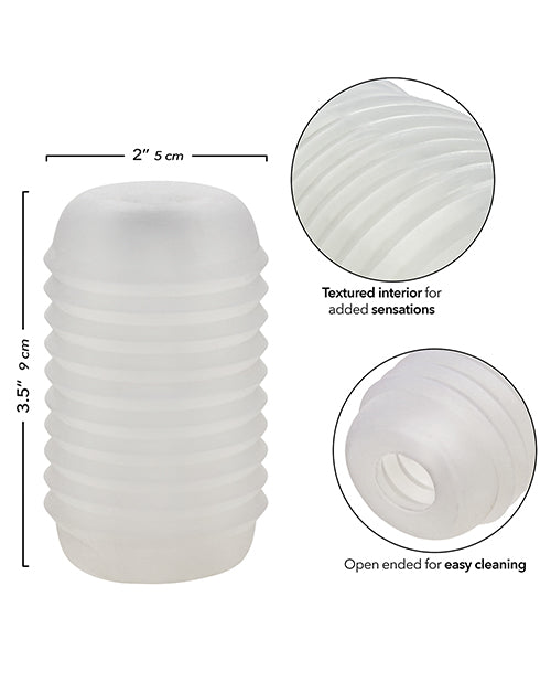 Pop Sock Ribbed Masturbator - Clear