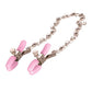 Nipple Play Crystal Chain Nipple Clamps - Pink