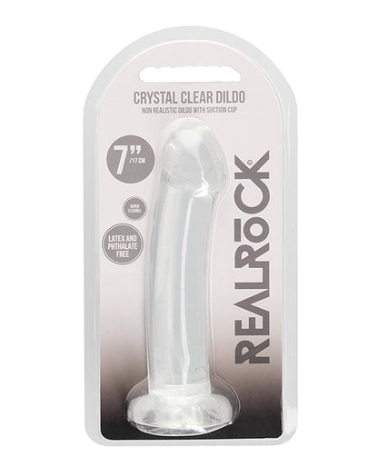 Shots RealRock Large Dildo | Crystal Clear 7" Big Dildo | Transparent Suction Cup Dildo