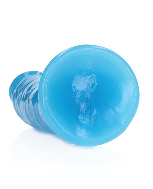Shots RealRock 7" Big Dildo | Slim Blue Realistic Dildo | Glow in the Dark Suction Cup Dildo