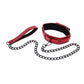 Sex & Mischief Ex's & Oh's Collar & Leash - Red/Black