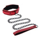 Sex & Mischief Ex's & Oh's Collar & Leash - Red/Black