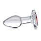Booty Sparks Red Heart Gem Glass Anal Plug - Small