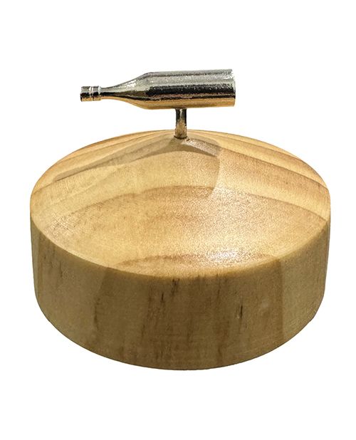 Spin The Bottle - Silver/Wood